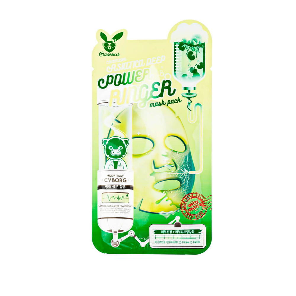Elizavecca Centella Asiatica Deep Power Ringer Mask Pack, 23ml*1ea Тканевая маска с экстратком азиатской центеллы