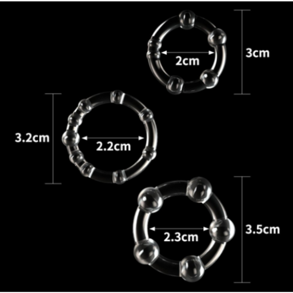 Набор эрекционных колец Power Plus (прозрачные)