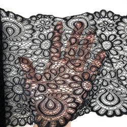 Кружево эластичное черное 20 см