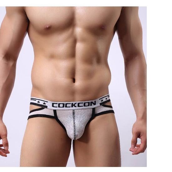 Мужские трусы брифы белые Cockon X Lace Brief White 6101