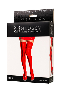 Чулки Glossy Isla из материала Wetlook
