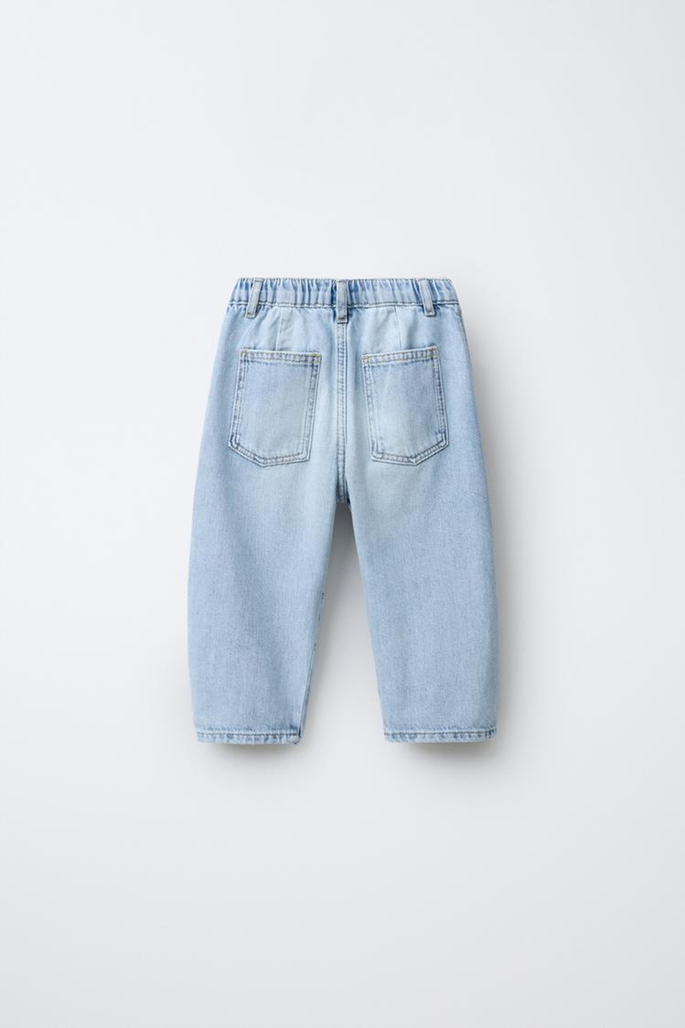 ZARA ДЖИНСЫ BARREL, ГОЛУБОЙ