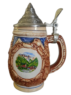 Кружка пивная (керамика с оловянной крышкой) Германия