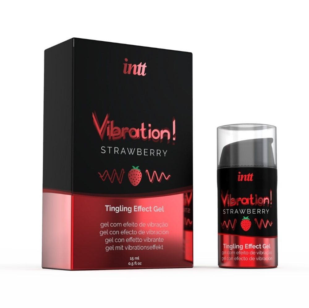 Жидкий интимный гель с эффектом вибрации Strawberry, 15мл
