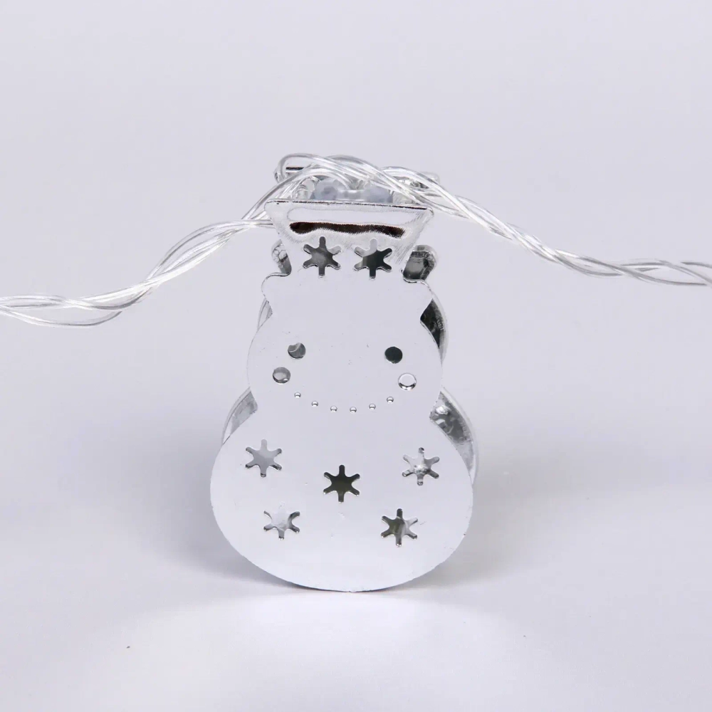 Гирлянда для дома «Серебряный снеговик» 4м 20 ламп LED, 3,7*6 см прозр.пров.,1 реж, IP-20, Белый (соединение)