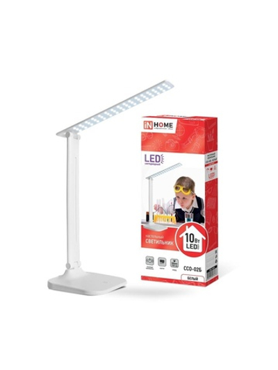 Светильник светодиодный настольный ССО 02Б 10Вт 4000К 625лм сенсор-диммер адаптер бел. IN HOME 4690612013473