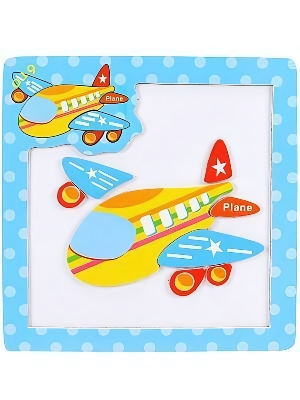 Пазл-рамка дер. магнитная "Самолетик" 8 эл. ИД-9994