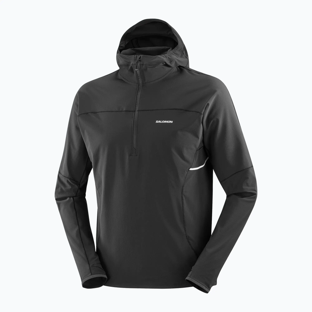 Ветровка Salomon Sense Aero Hybrid Half Zip Hooded deep black