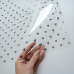 Ацетатный лист с фольгированием Серебряные Сердечки 30,5х30,5 см