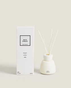 Zara Home WHITE POWDERY REED DIFFUSERS — ароматический диффузор с тростниковыми палочками, Белый Пудровый, 100 мл
