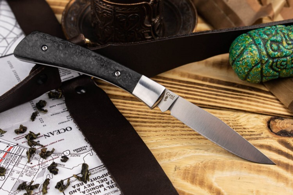 Нож складной Kizlyar Supreme Gent D2 S (Сатин, Карбон)