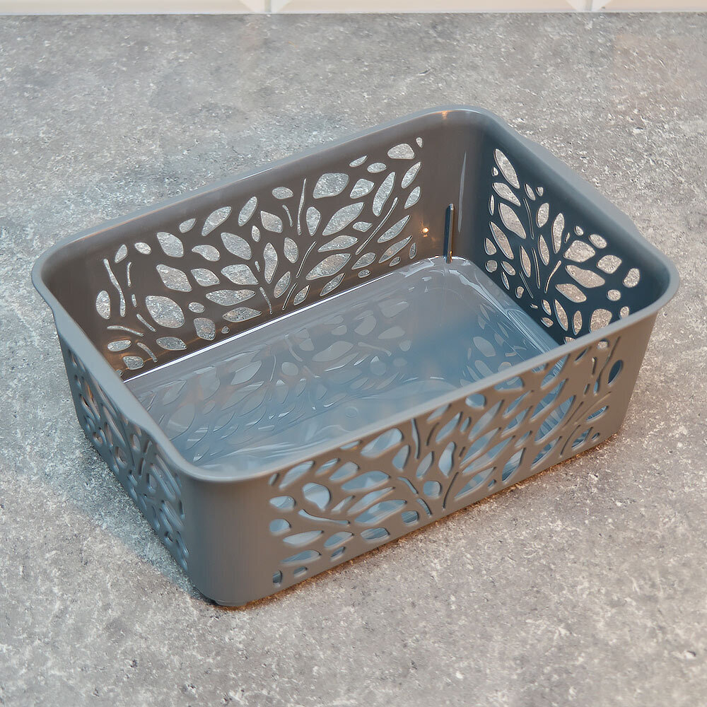 Корзина 2,3л "Leaves" 222*153*81мм, серый