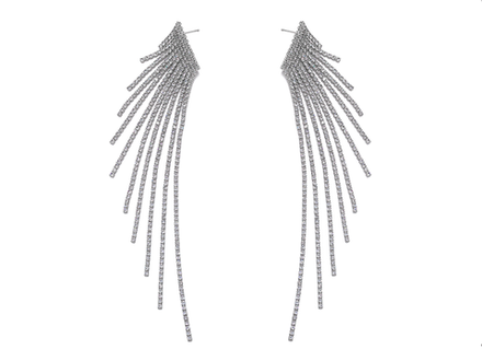 Серьги Вечерние 16,5см, со стразами