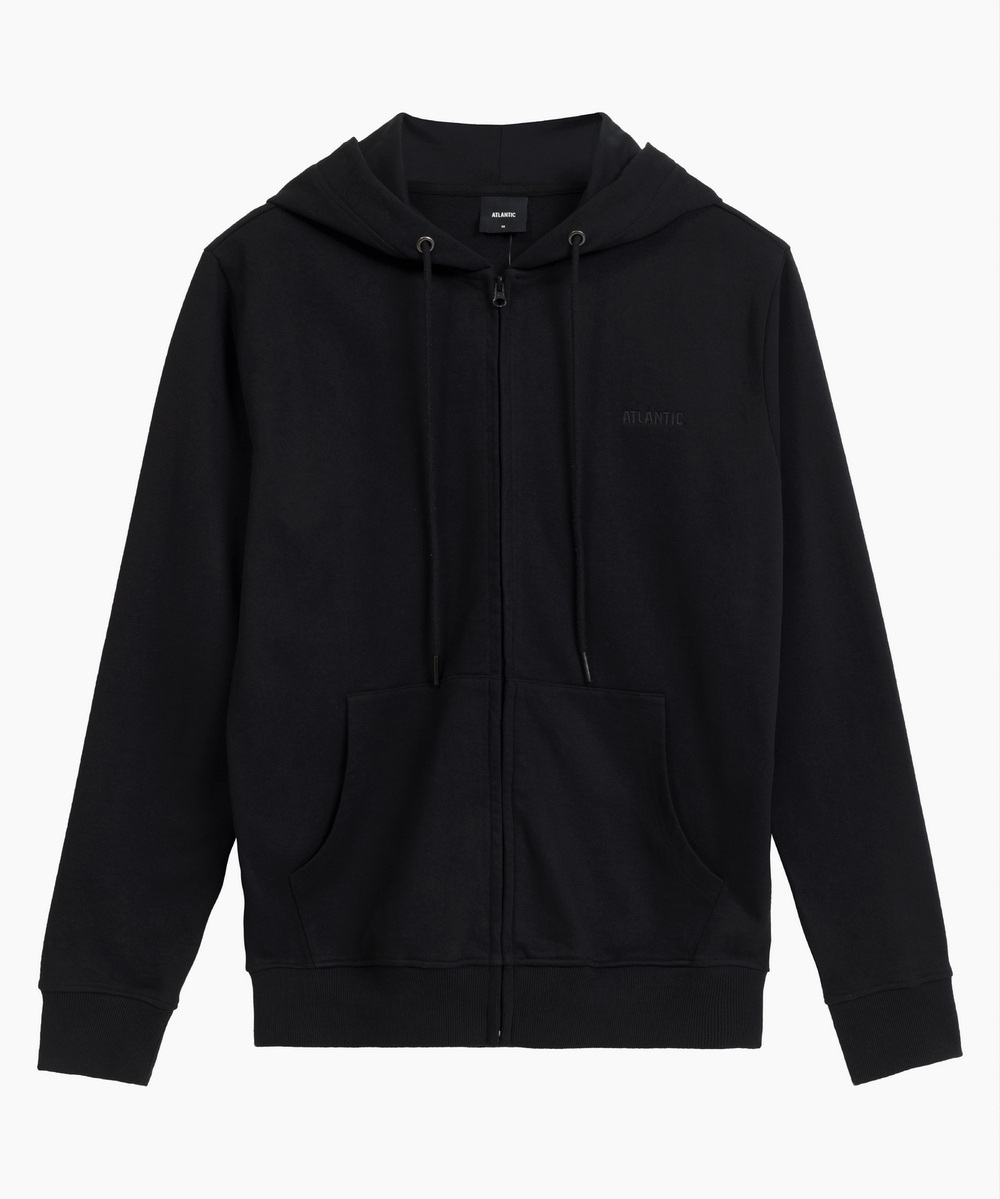 Мужская толстовка с капюшоном Atlantic, 1 шт. в уп., хлопок, черная, HMT-001