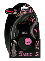 Поводок-рулетка Flexi New Classic M. Лента 5 м. для собак до 25 кг. Черный