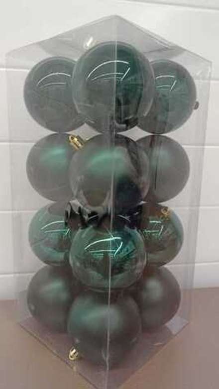 Набор шаров 16шт 8см темно-зелёный SYQA-0122106