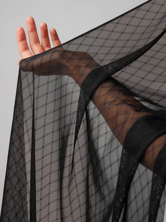 Сетка эластичная ромб оптом, черный 170