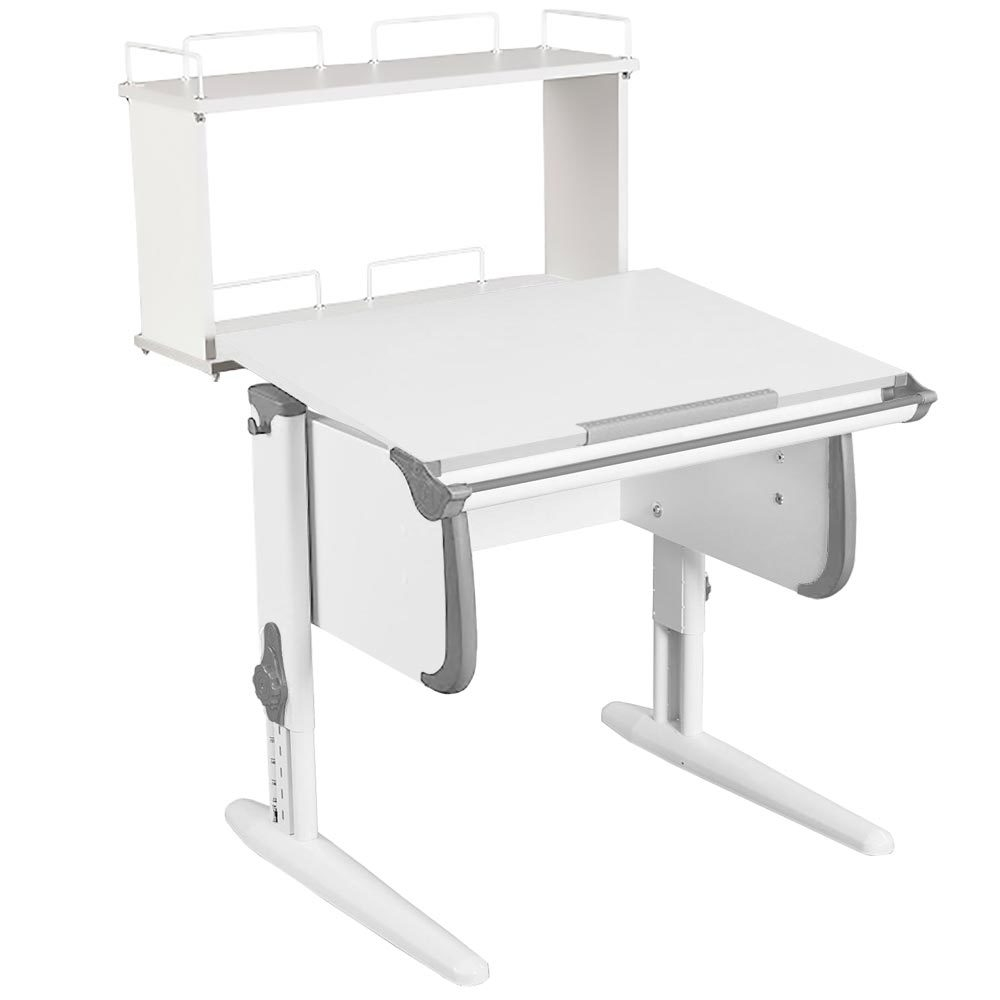 Растущая парта Дэми СУТ 24 с задней двухъярусной полкой СУТ.14.250 (750×880 мм)