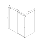 Душевой уголок Como VSR-1C8015CL, 1500*800, хром, стекло прозрачное, , шт