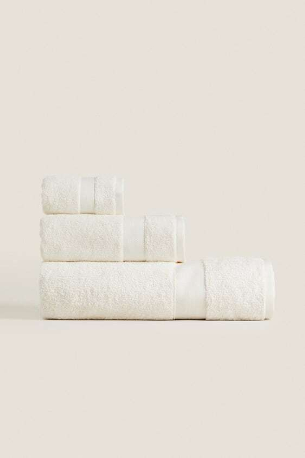 ZARA HOME ПОЛОТЕНЦЕ ИЗ ХЛОПКА ВЫСШЕГО КАЧЕСТВА, ЭКРЮ