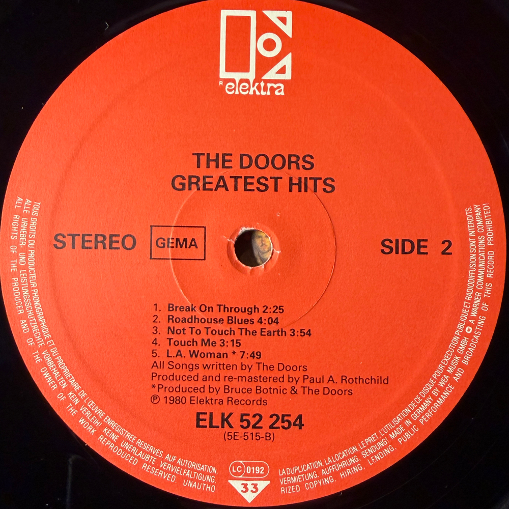 The Doors - Greatest Hits (Германия 1982г.)