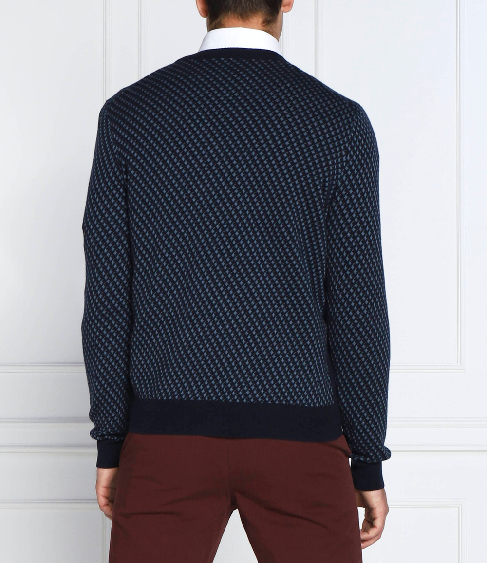 Хлопковый свитер lacrimo BOSS BLACK - темно-синий(50477378)