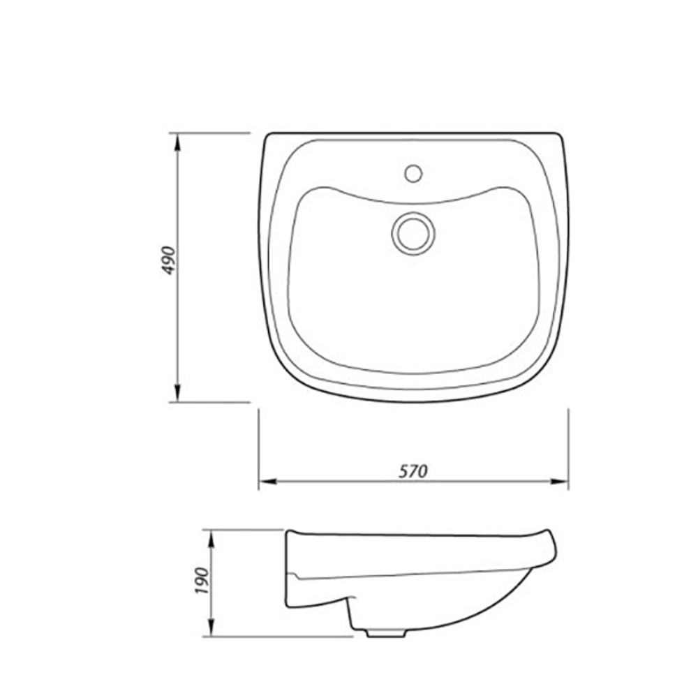Умывальник "Водолей-57" без отв (на пост.Салют,Антей, кронш 33,5 см) (г.Лобня)
