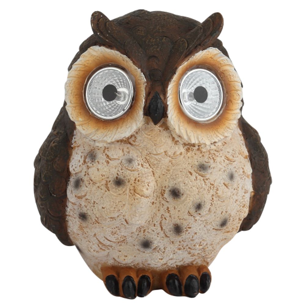 ERAFYS01-12 ЭРА Садовый светильник Сова коричневая на солнечной батарее, полистоун, 13 см