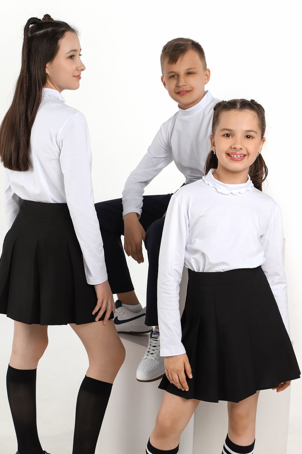 Джемпер для девочки Скул-3 Виотекс БЕЛЫЙ