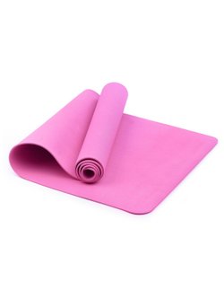 Коврик для фитнеса и йоги 61х173 см (розовый цвет)