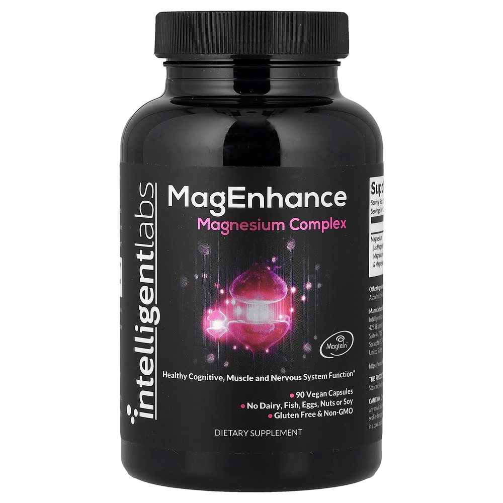 Intelligent Labs, MagEnhance, комплекс магния, 90 веганских капсул