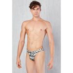 Мужские трусы тонги Doreanse черно-белый принт 1369