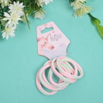 Резинки для волос детские 6шт «Your Paradise», нежные колечки, микс 6 цветов, d-5,5см (подвес Единорожек)