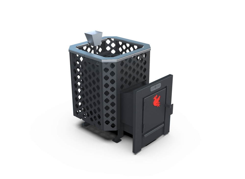 Банная печь Душа- 15 Сетка Перфорация Закрытая Каменка 8мм