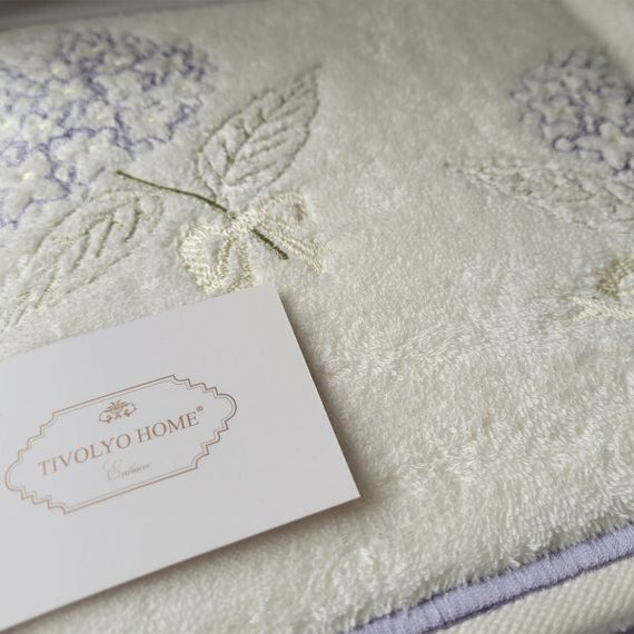 Набор полотенец Ortanca лиловый 2 предмета TIVOLYO HOME Турция