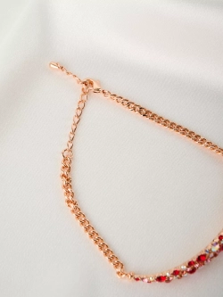 Браслет Россыпь из красных камней Swarovski