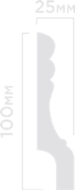Плинтус HiWood, 100x25 мм