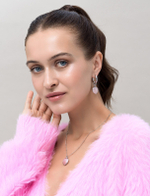 Колье "Lovely" с розовым кварцем Silver