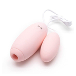 Нежно-розовое виброяйцо с вакуум-волновым действием Kiss Toy Miss VV (Цвет: нежно-розовый)