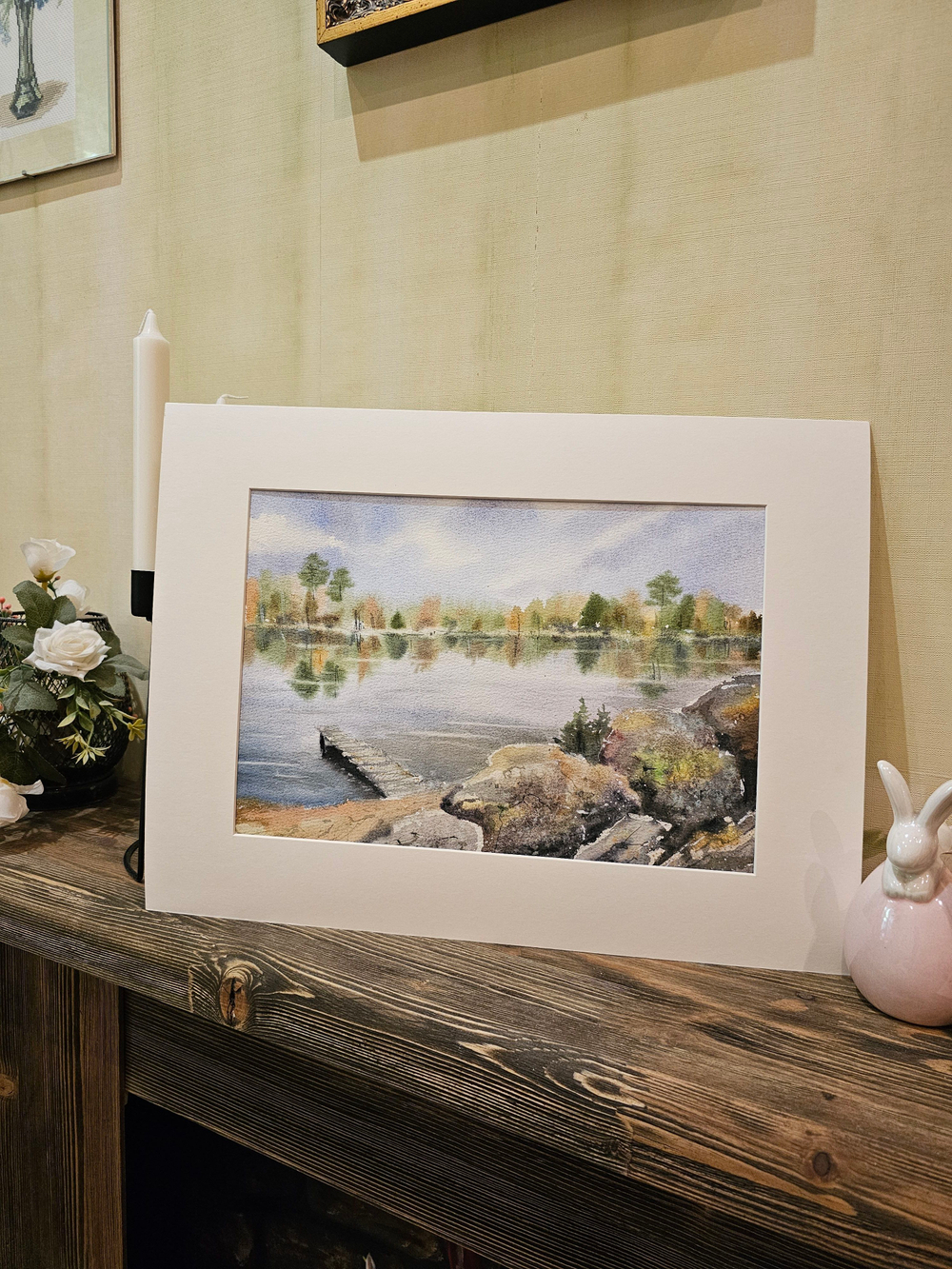 Картина авторская акварельная в паспарту 30х40 см на стену для интерьера "Карелия"