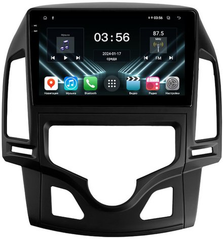 Магнитола для Hyundai i30 1 2007-2012 (климат) - FarCar DX043M монитор 9.5" IPS на Android 13, 4+64Гб, CarPlay