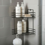 Полка угловая 2-х ярусная 21*21*28,5см черная, ПУ-2Ч