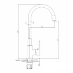 Смеситель для кухни 35к MIXLINE ML35-093 гибкий излив, б/отв, боковая, серый