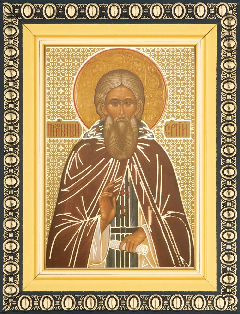 Икона "Сергий Радонежский" 6х9 в раме 8х11