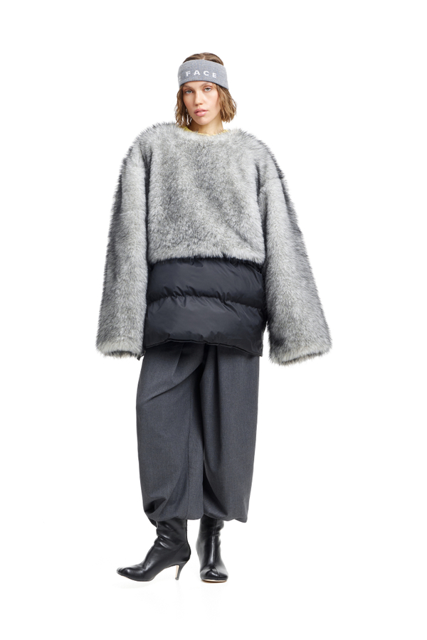Шуба-трансформер с отстегивающимся низом GO TO PARIS Gray