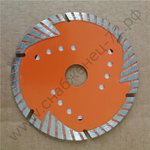 Диск алмазный отрезной Турбо - сегментный, 125 х 22,2 мм, сухая резка Вихрь