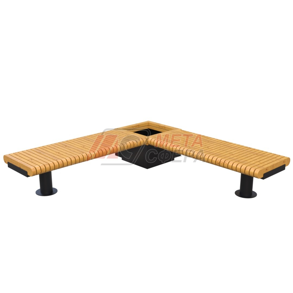 Лавка Rail Road 01 угловая с вазоном