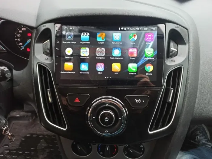 Магнитола для Ford Focus 3 2011-2019 (поддержка автопарковки, черная) - Kuberg QLed, Android 14, TS105, Быстрейшая, CarPlay, SIM-слот