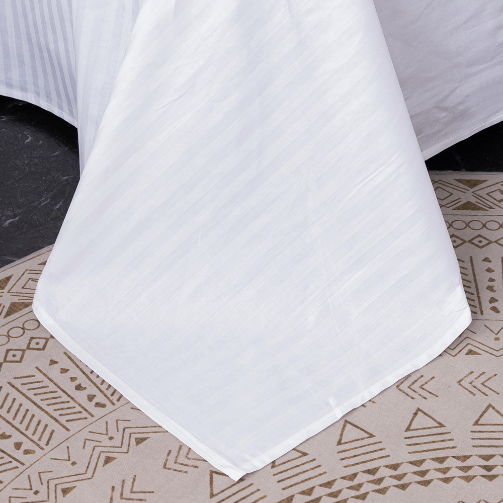 Постельное белье Страйп Сатин Однотонный Отель белый 1x1 CTH036157