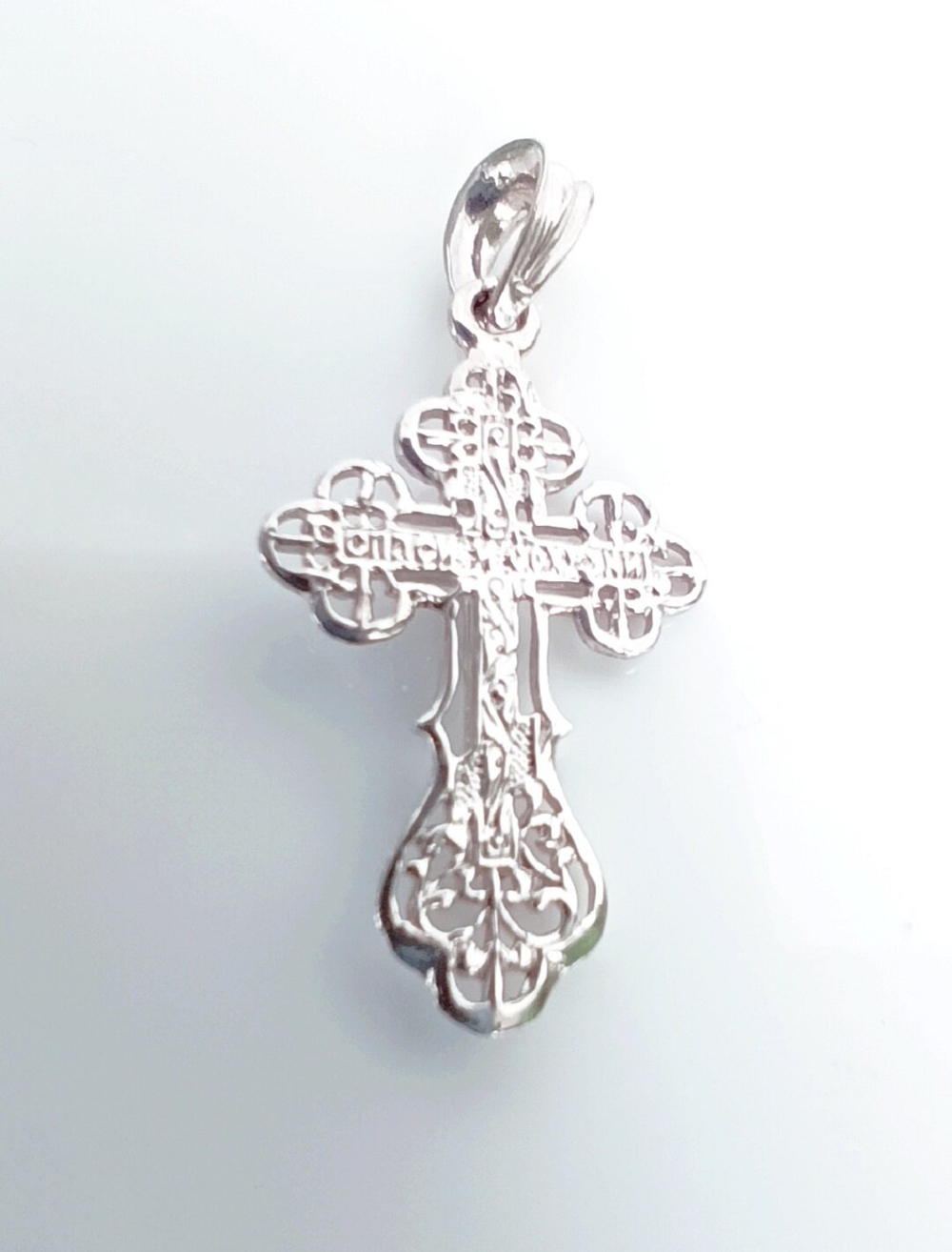 Крест Эстерелла, серебро, 925 проба, родирование/Ф